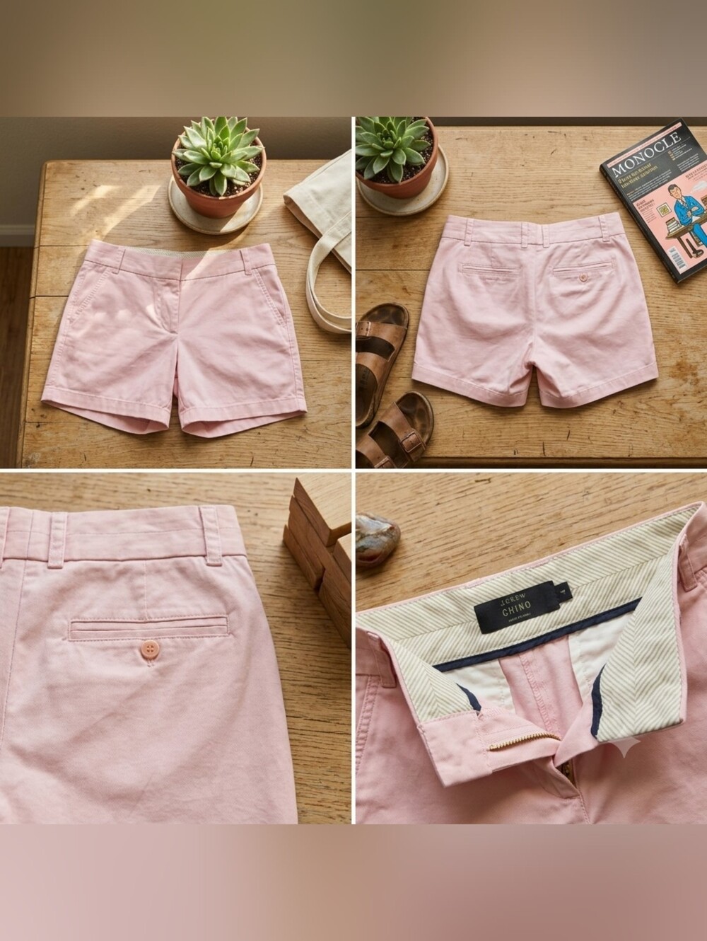 J. Crew Pink Chino Bermuda Shorts Size 4